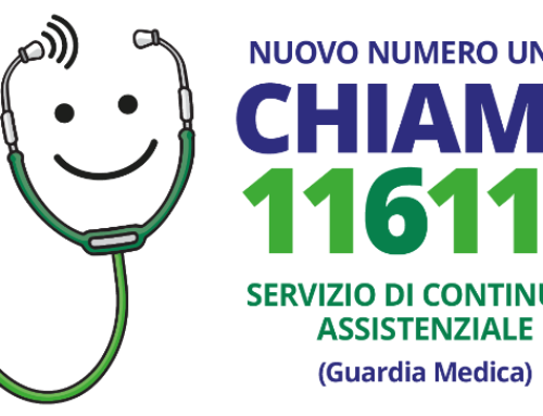 NUOVO NUMERO UNICO SERVIZIO DI CONTINUITÀ ASSISTENZIALE CHIAMA 116117